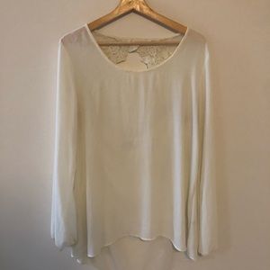 Oversized white chiffon shirt